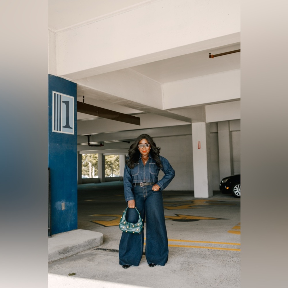 Zara Denim Wide Leg Pants